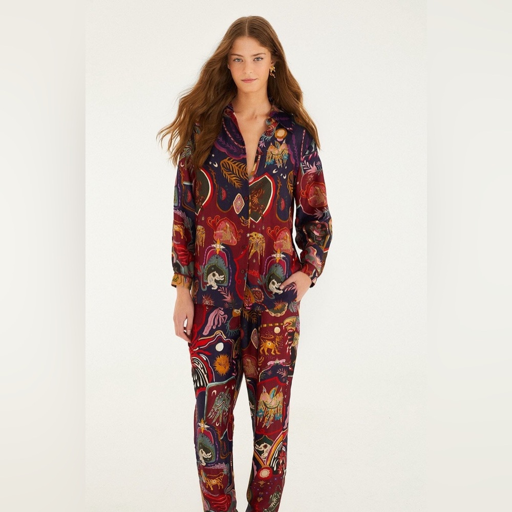 Farm Rio Multicolor Artsy Surreal Land Pants - Picture 7 of 8